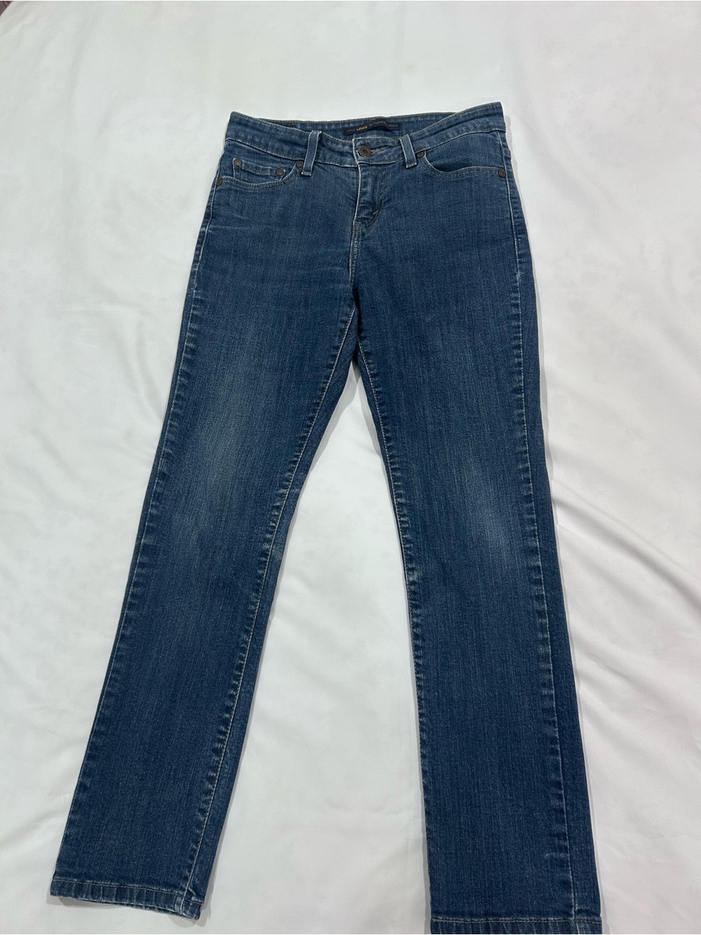 Levi's Women's Straight-Leg Jeans in Dark Blue Denim